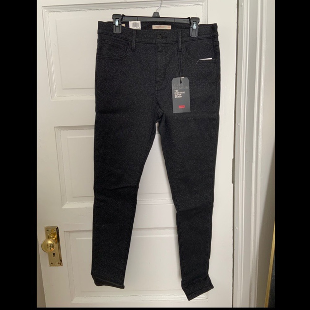 Levis glitter high rise skinny denim